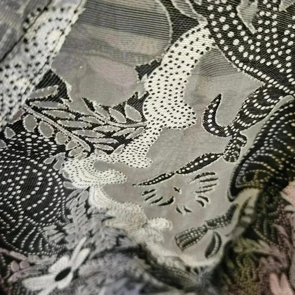 Choices Woman Floral Print Button Down Sheer Blouse (1X) - Picture 6 of 7